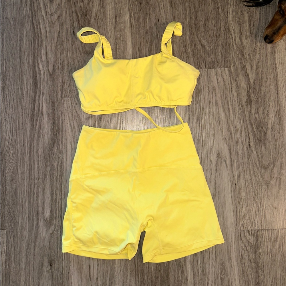 Yellow Two-Piece Workout Set